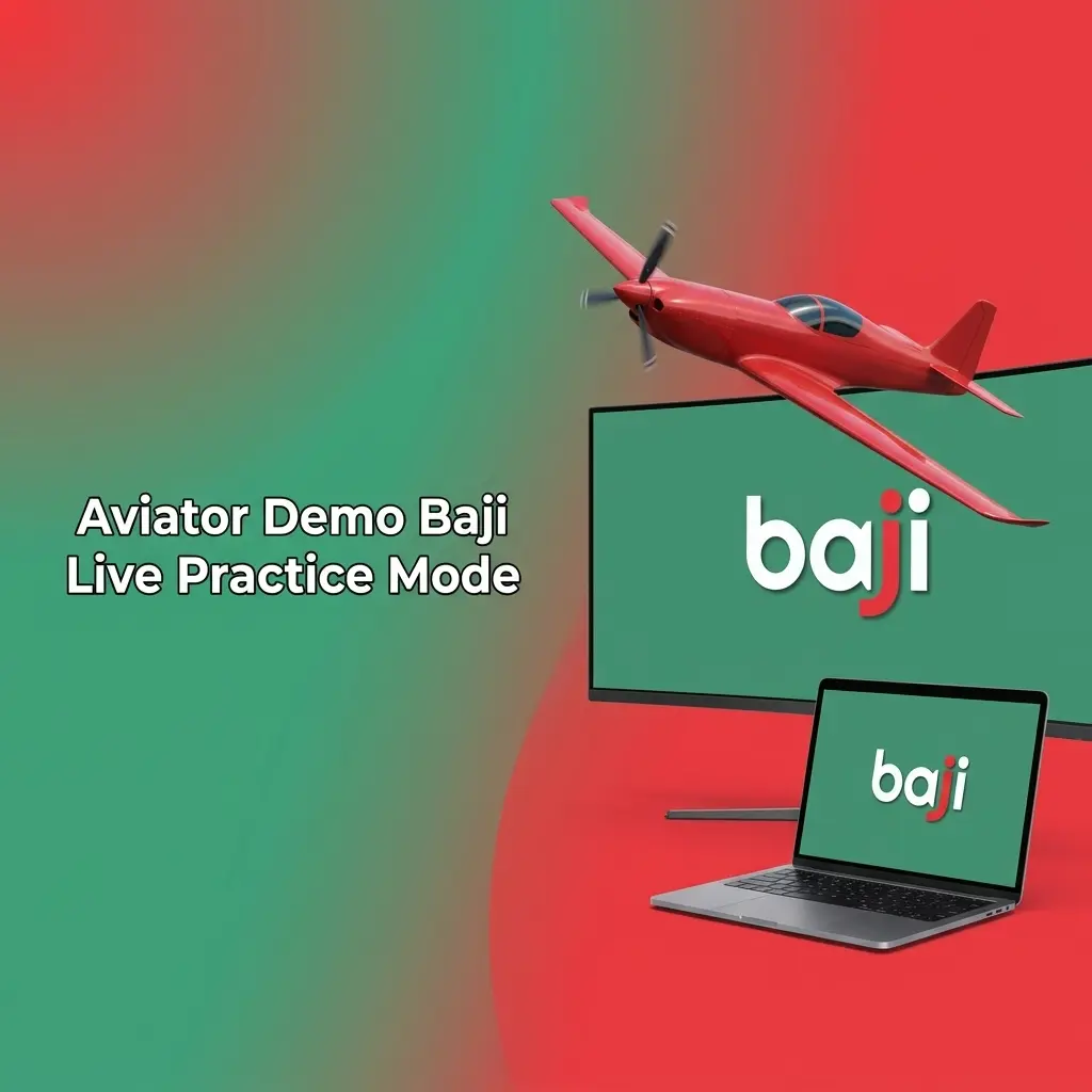 Aviator demo on Baji Live showing virtual balance, multiplier, bet panel, and cash out controls
