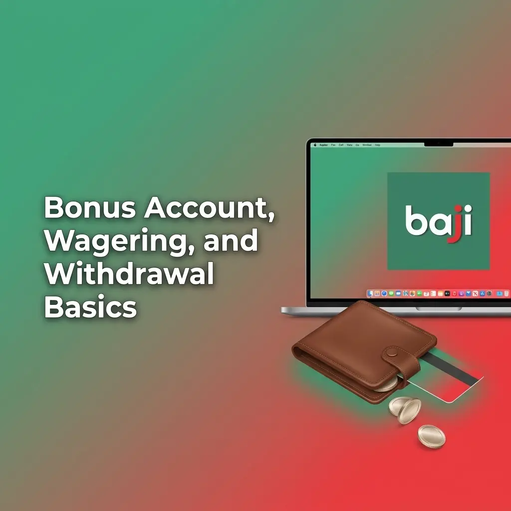 Bonus account overview showing wagering requirements, eligible games, and withdrawal rules for Baji Live offers