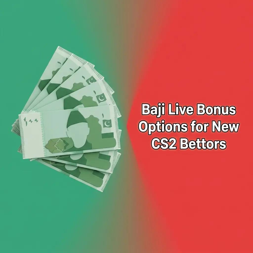 Baji Live bonus options for new CS2 bettors showing FTD, live casino cashback, and refund bonus promos