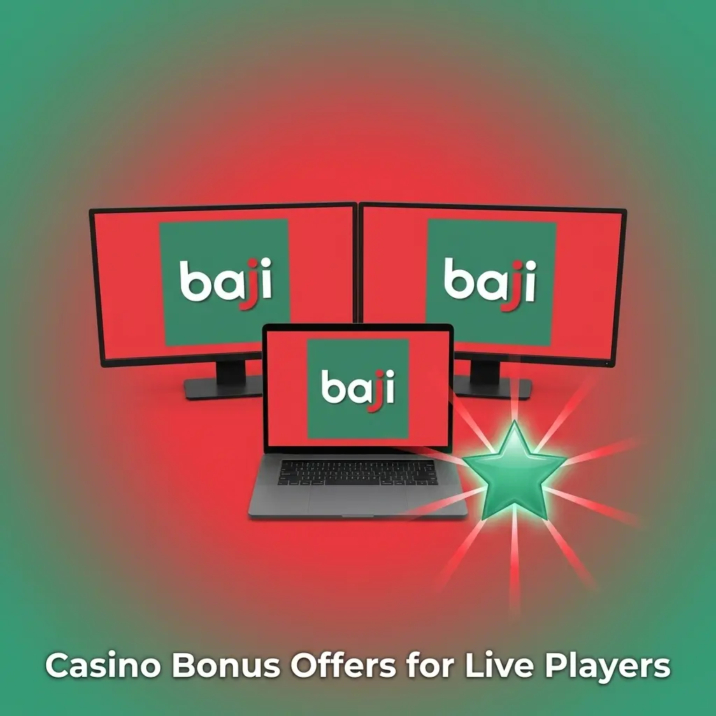 Baji Live casino bonus offers showing welcome bonuses, live casino cashback and refund terms for Pakistan players