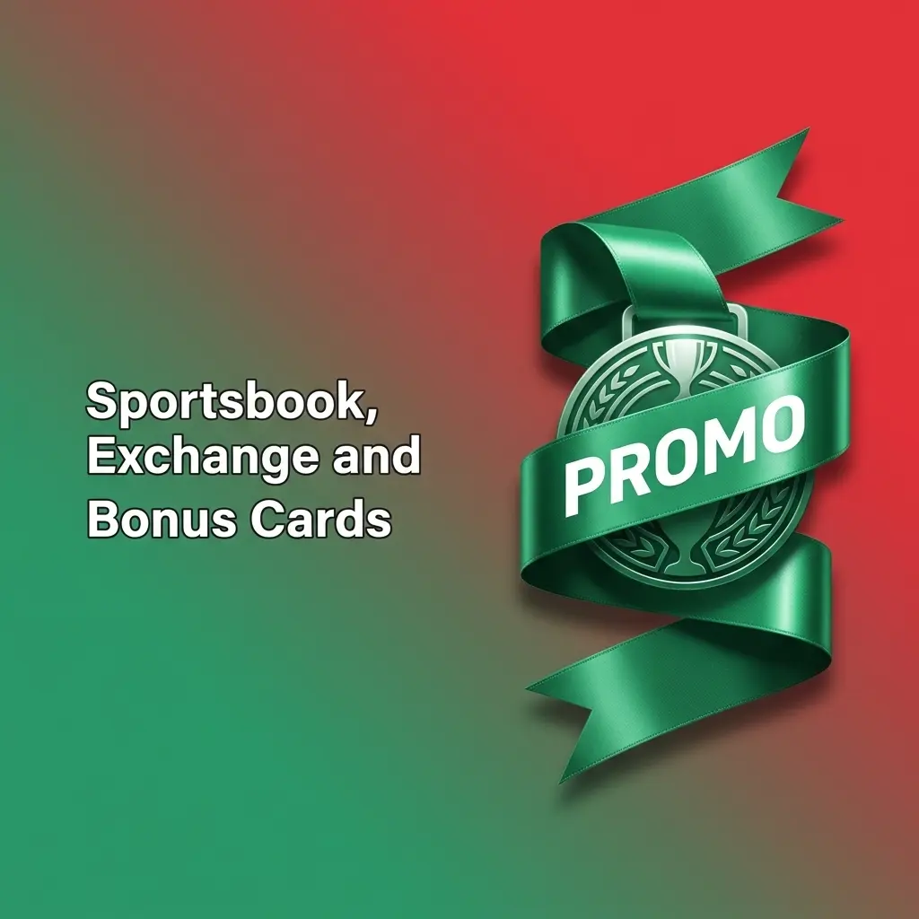 Sportsbook, exchange and esports bonus cards showing stake, odds, settlement and reward cap details
