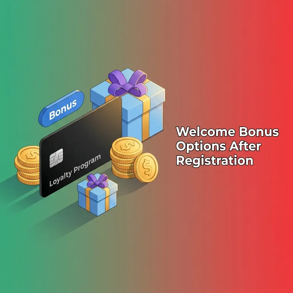 Welcome bonus options after registration showing deposit offers, cashback, refund bonuses, and wagering rules